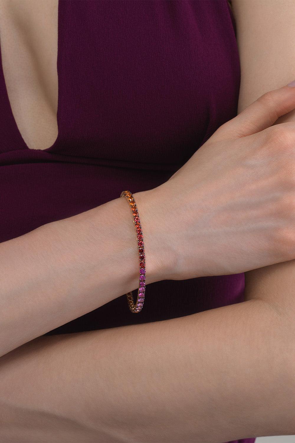 Sapphire Tennis Bracelet-YELLOW GOLD-JEWELRYFINE JEWELBRACELET O-EMILY P WHEELER