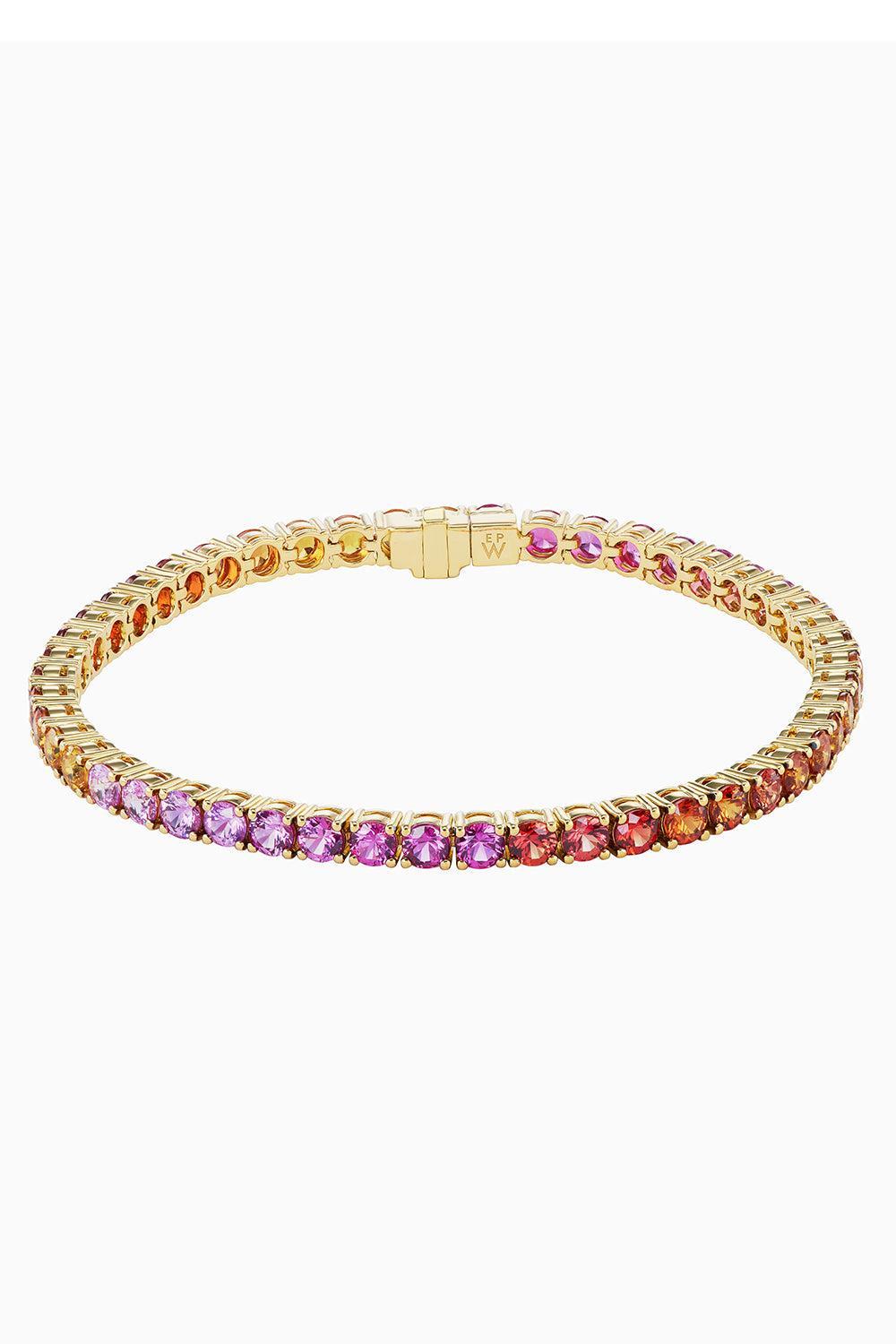 Sapphire Tennis Bracelet-YELLOW GOLD-JEWELRYFINE JEWELBRACELET O-EMILY P WHEELER