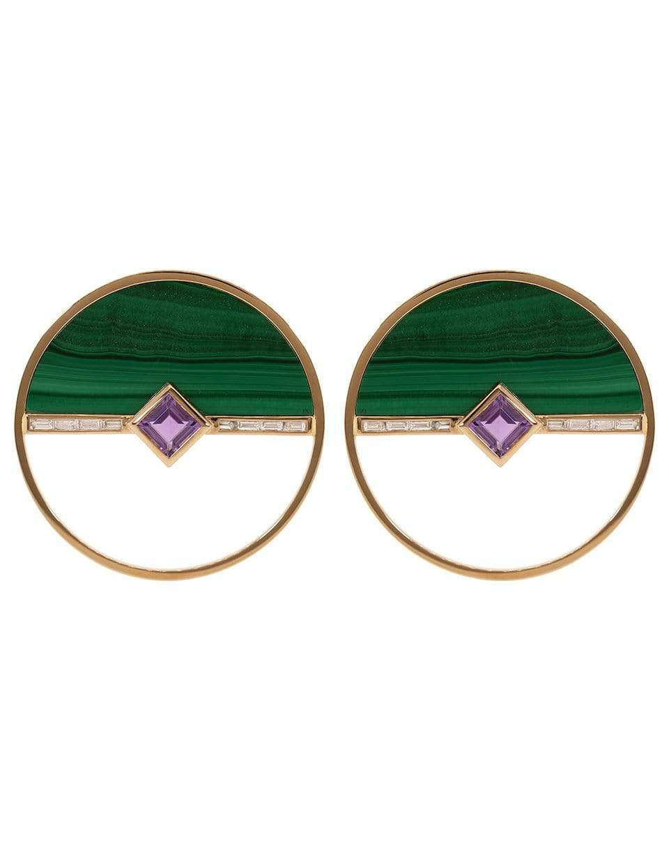 EMILY P WHEELER-Malachite Horizon Earrings-ROSE GOLD