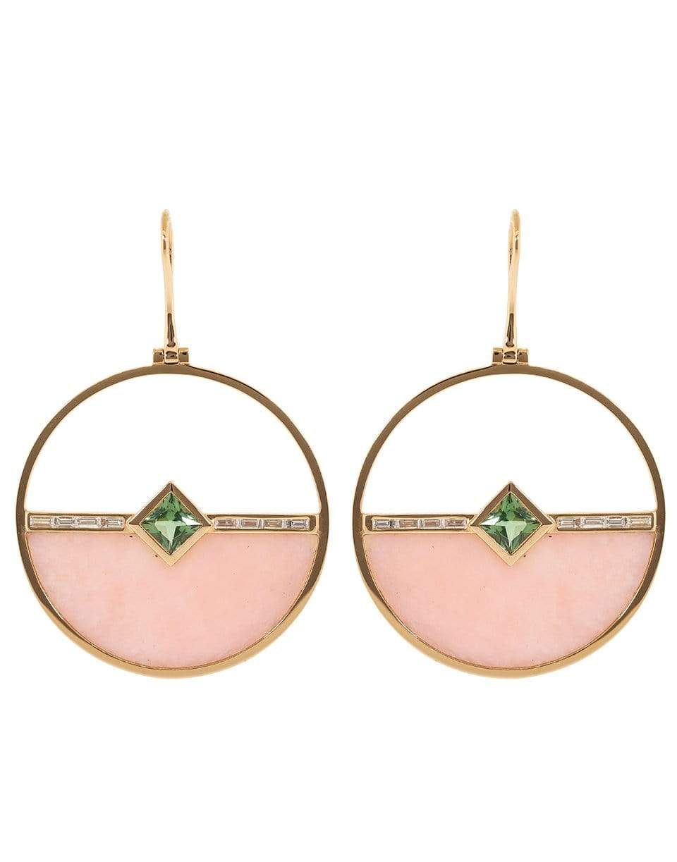 EMILY P WHEELER-Pink Opal and Green Tourmaline Horizon Earrings-ROSE GOLD