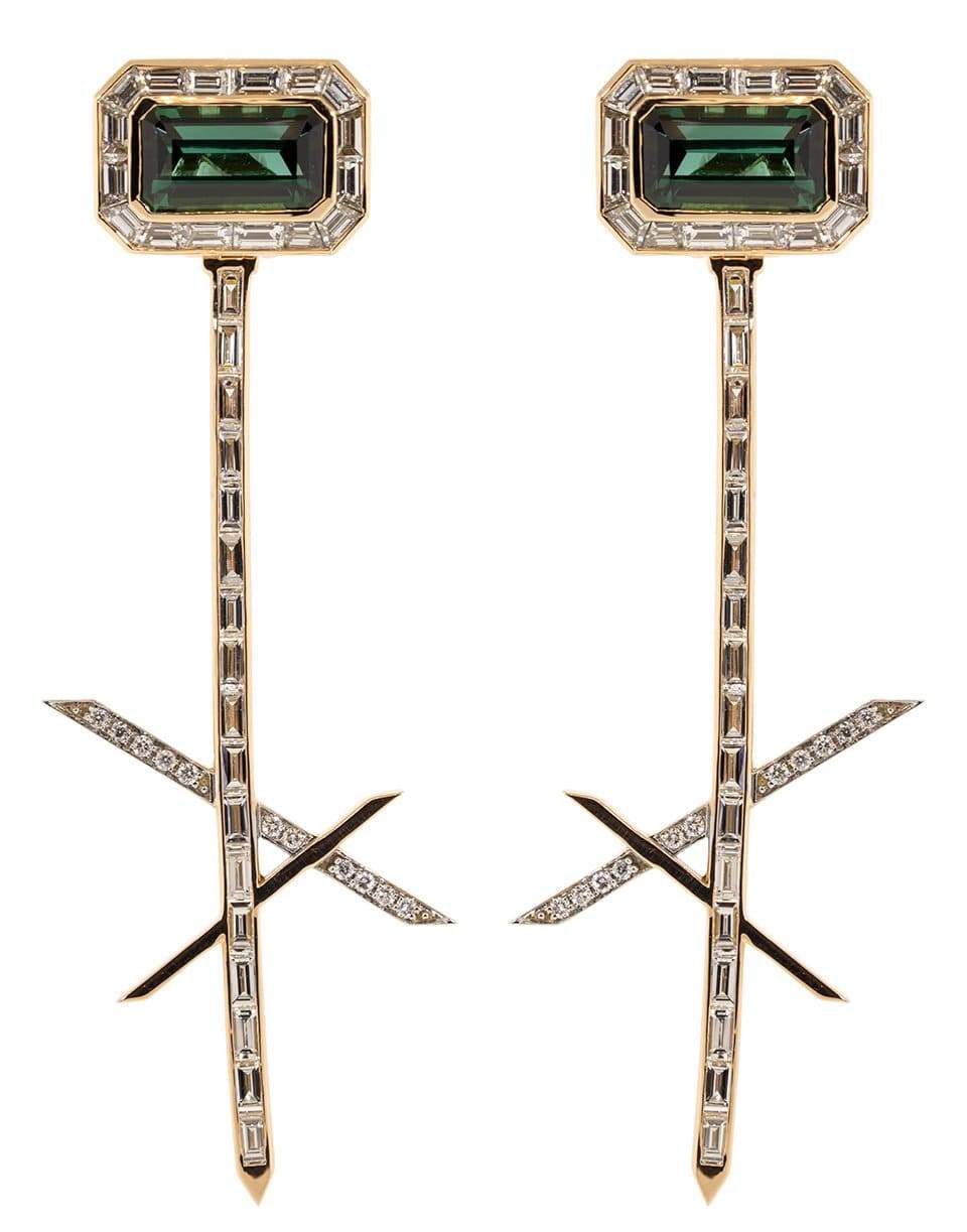 EMILY P WHEELER-Tourmaline X Drop Earrings-ROSE GOLD