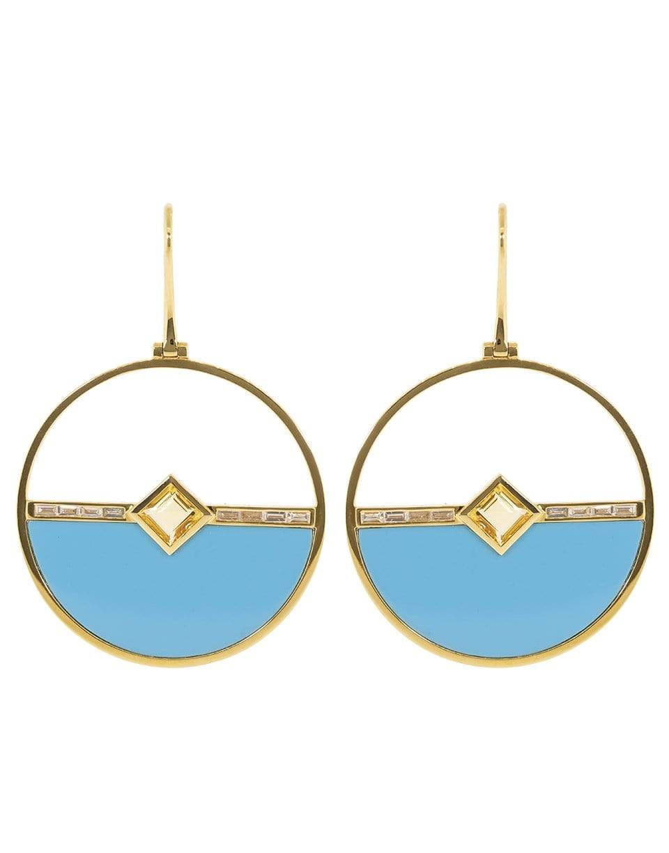 EMILY P WHEELER-Citrine, Turquoise, and Diamond Horizon Earrings-YELLOW GOLD