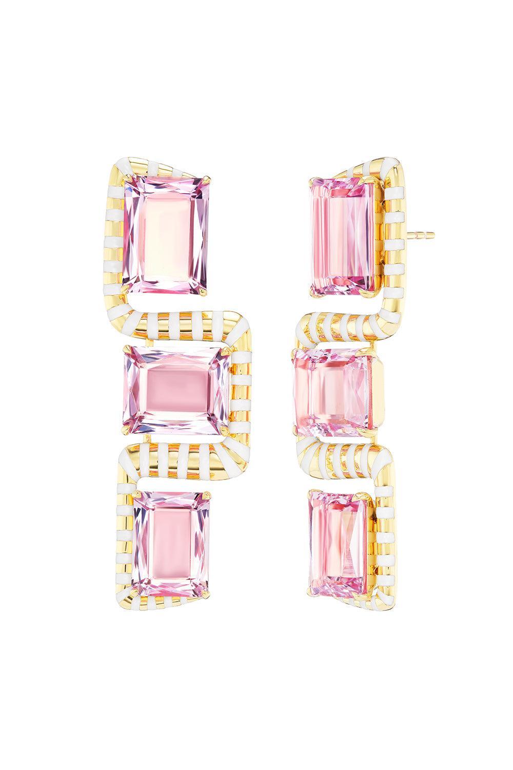 Morganite Cheshire Earrings-YELLOW GOLD-JEWELRYFINE JEWELEARRING-EMILY P WHEELER