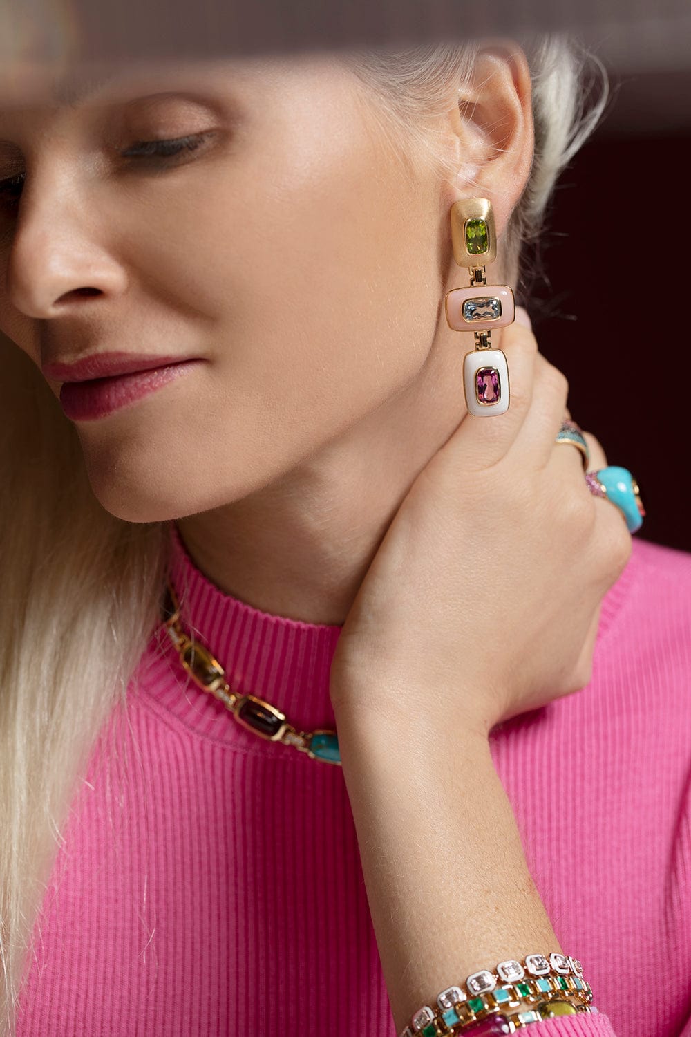 EMILY P WHEELER-Patchwork Earrings-YELLOW GOLD