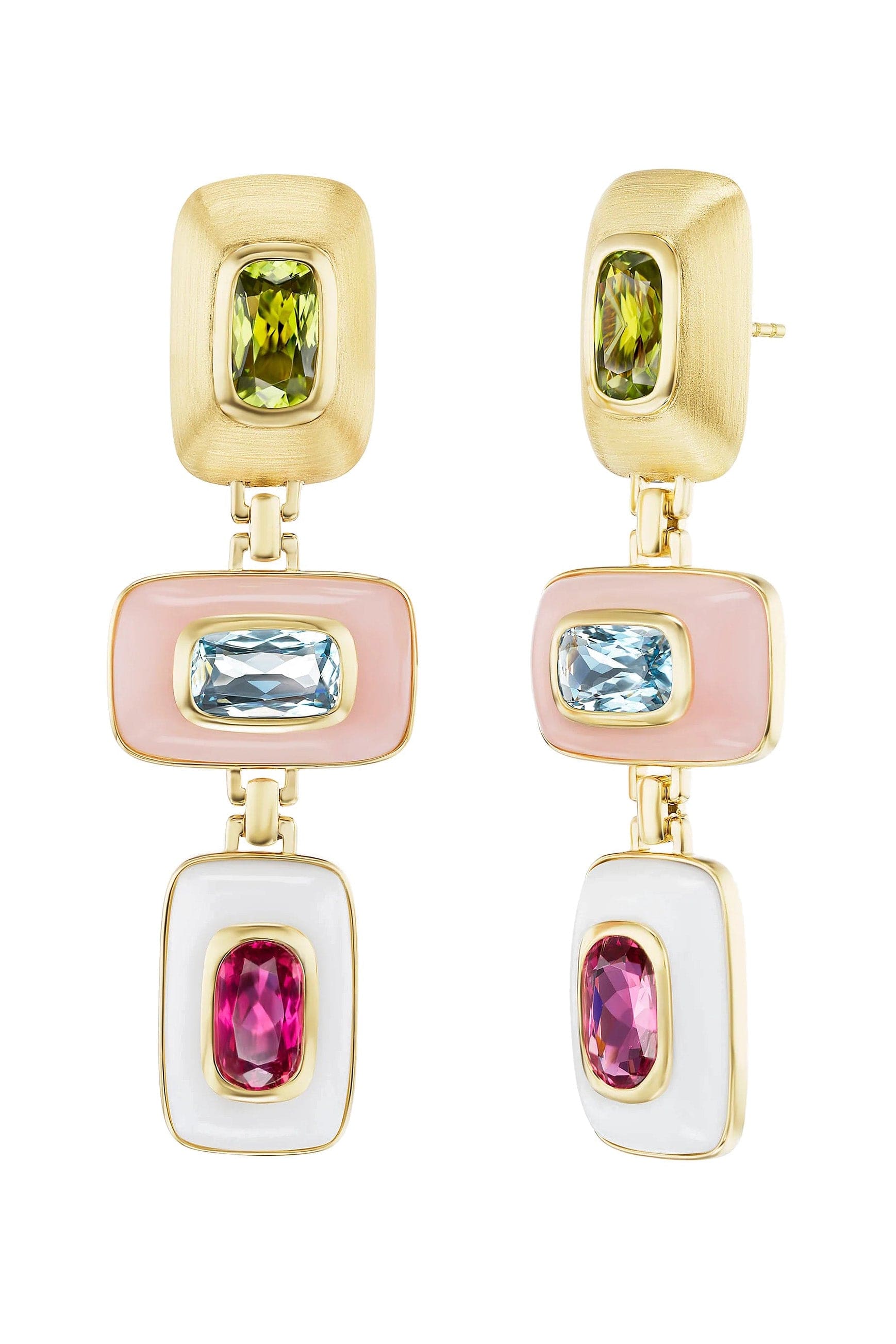 EMILY P WHEELER-Patchwork Earrings-YELLOW GOLD