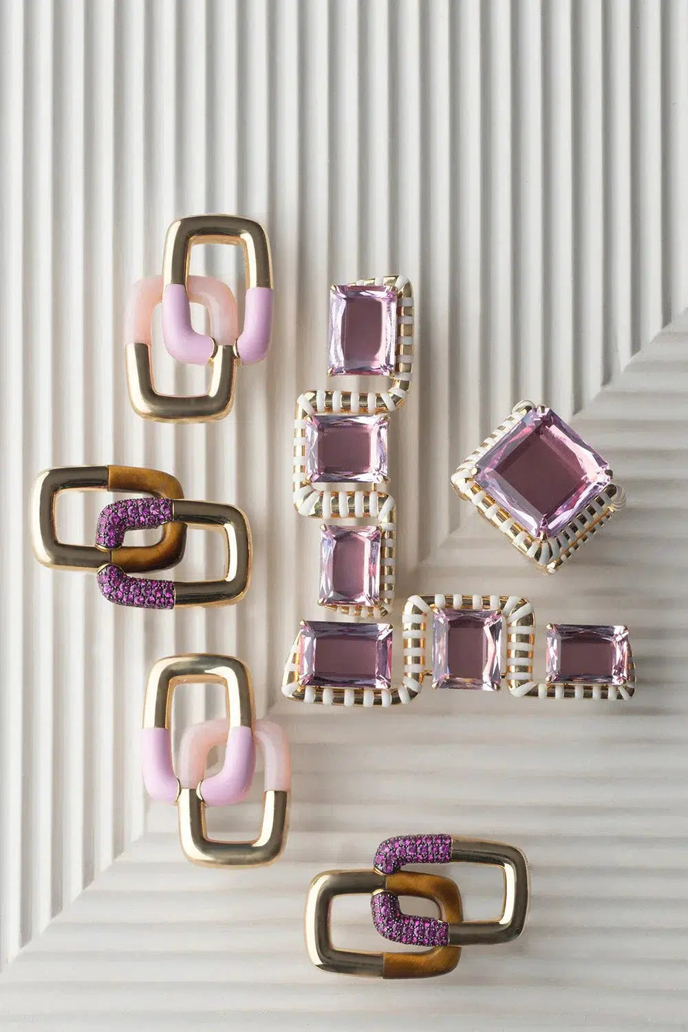 EMILY P WHEELER-Peggy Pink Sapphire Stud Earrings-YELLOW GOLD