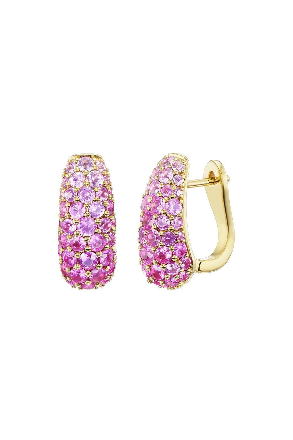 Pink Sapphire Holly Hug Earrings-YELLOW GOLD-JEWELRYFINE JEWELEARRING-EMILY P WHEELER