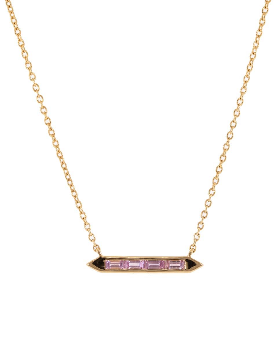 EMILY P WHEELER-Pink Sapphire Line Necklace-ROSE GOLD