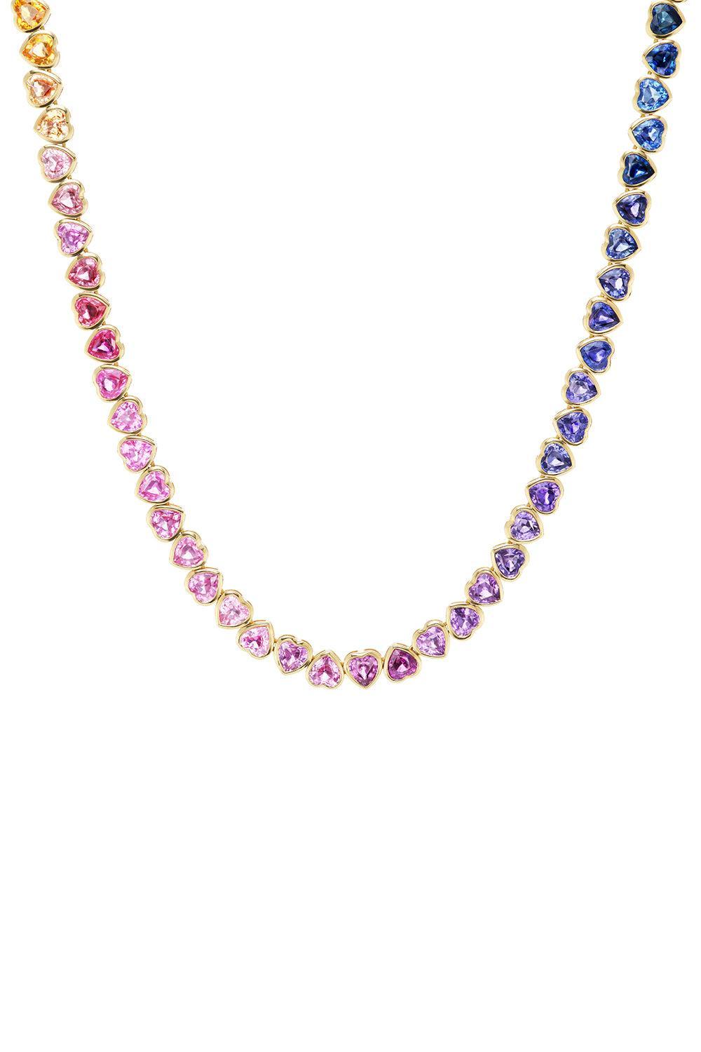I Heart Rainbows Necklace-YELLOW GOLD-16-JEWELRYFINE JEWELNECKLACE O-EMILY P WHEELER