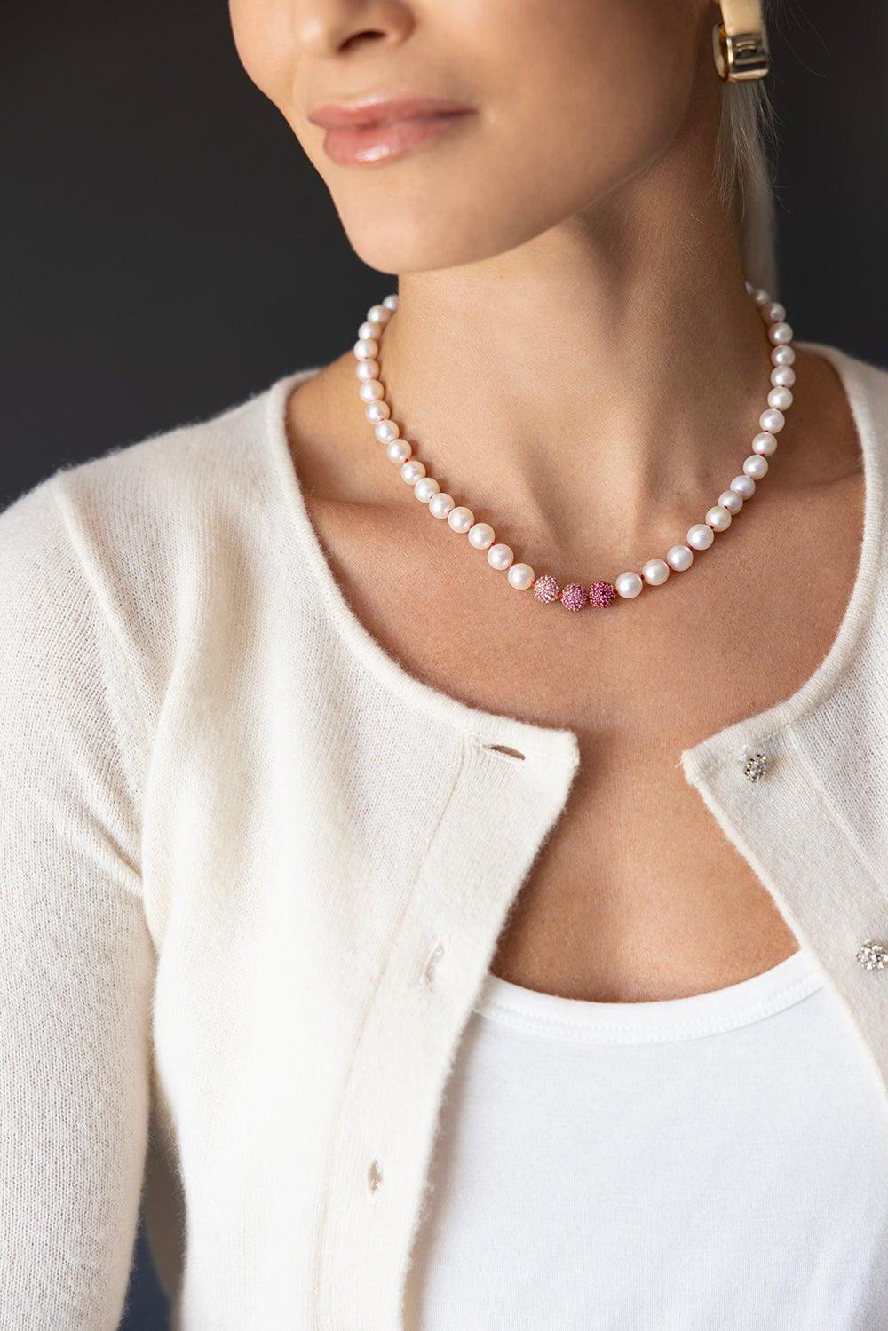 EMILY P WHEELER-Silk Knotted Layering Pearl Necklace-YELLOW GOLD