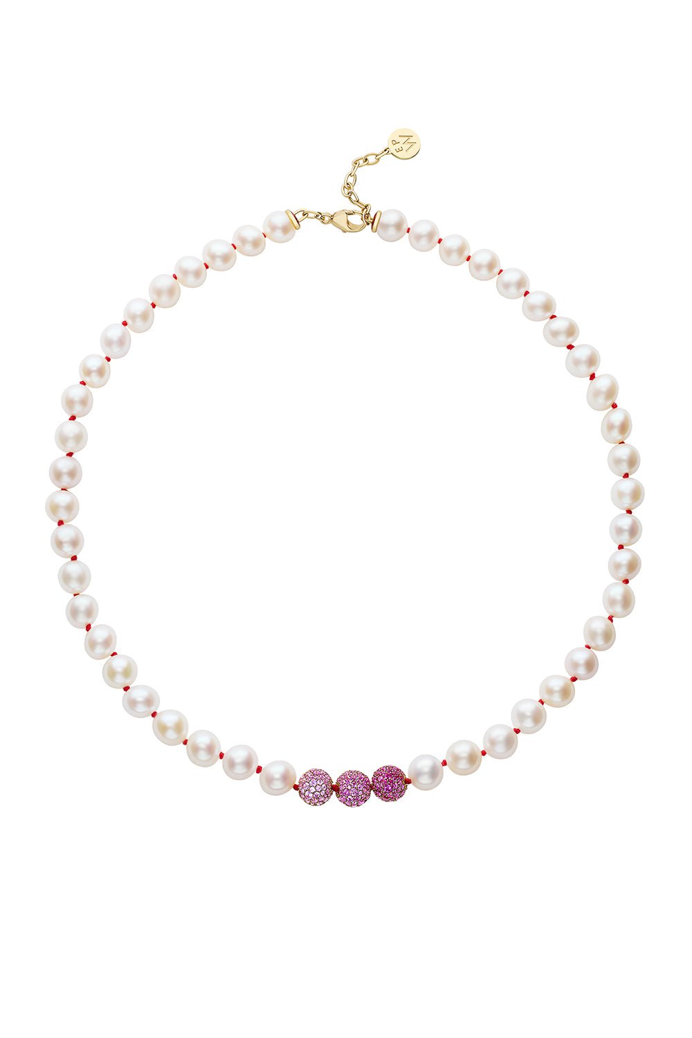 EMILY P WHEELER-Silk Knotted Layering Pearl Necklace-YELLOW GOLD
