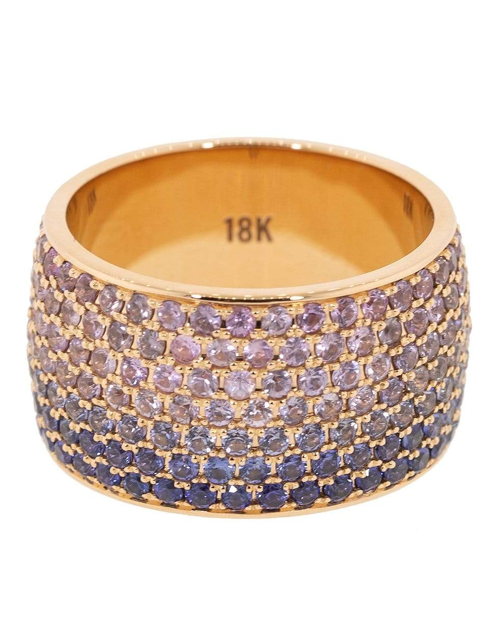 EMILY P WHEELER-Ombre Sapphire Cigar Ring-ROSE GOLD