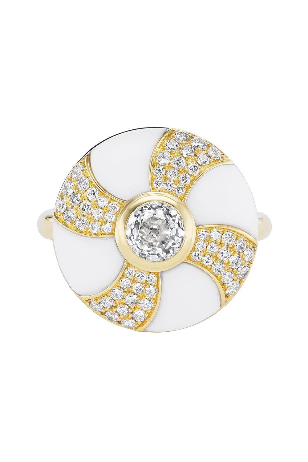 Diamond Balance Ring-YELLOW GOLD-7-JEWELRYFINE JEWELRING-EMILY P WHEELER