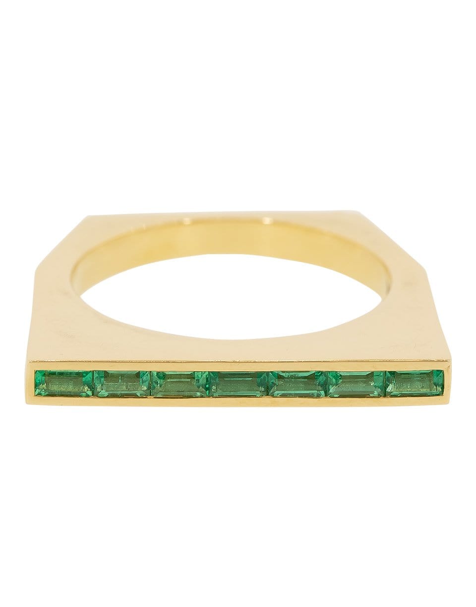 EMILY P WHEELER-Emerald Baby Platform Ring-YELLOW GOLD
