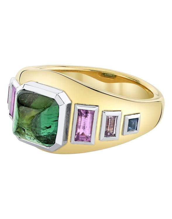 EMILY P WHEELER-Green Tourmaline Sugarloaf Ring-YELLOW GOLD