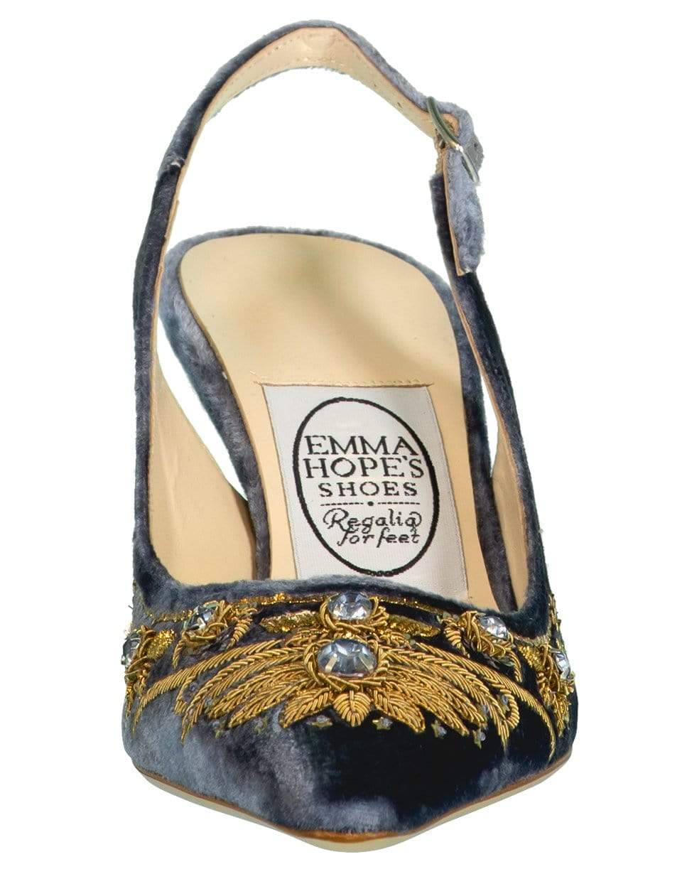 EMMA HOPE SHOES-Blue English Rose Slingback Heel-