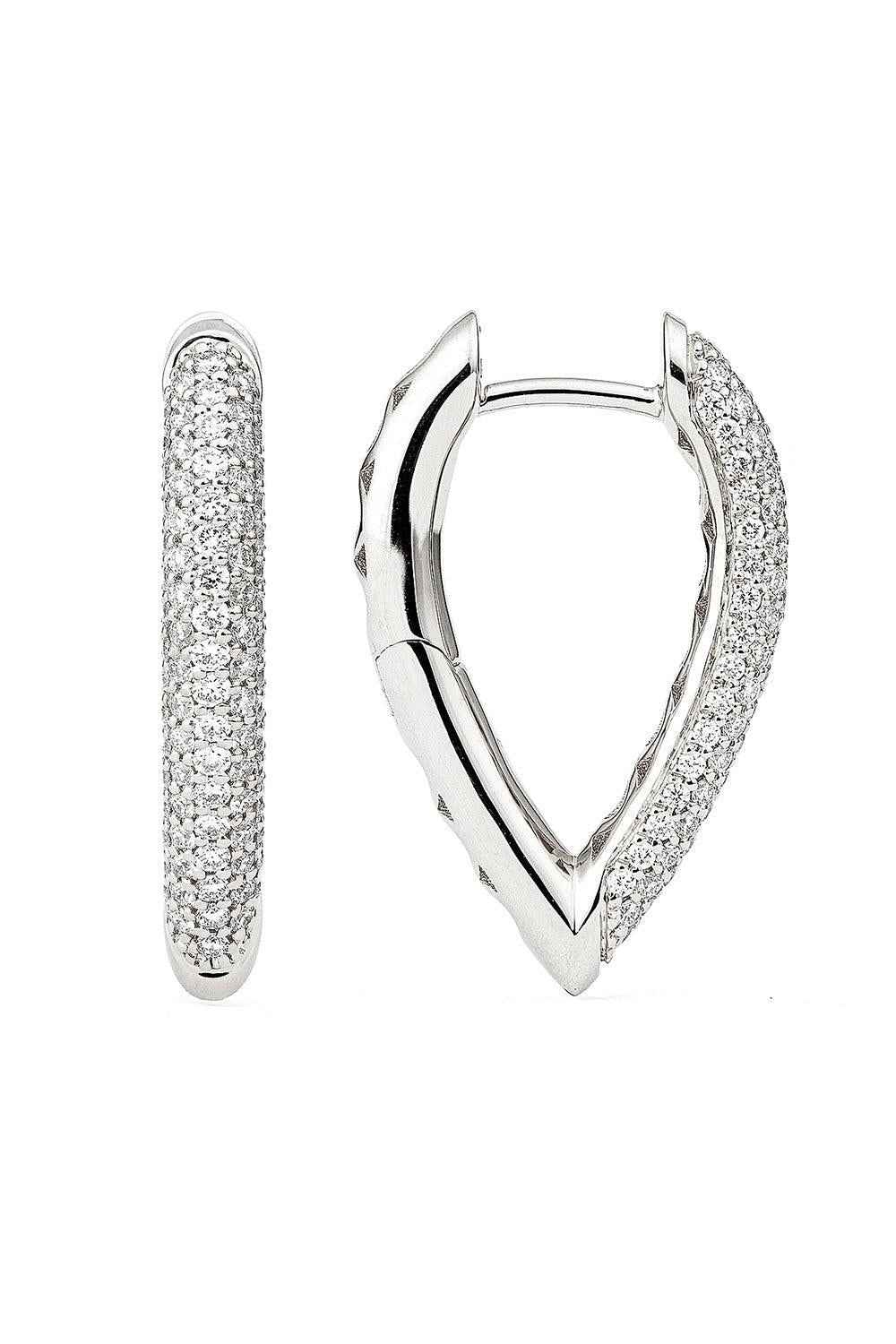Small Pave Diamond Teardrop Link Earrings
