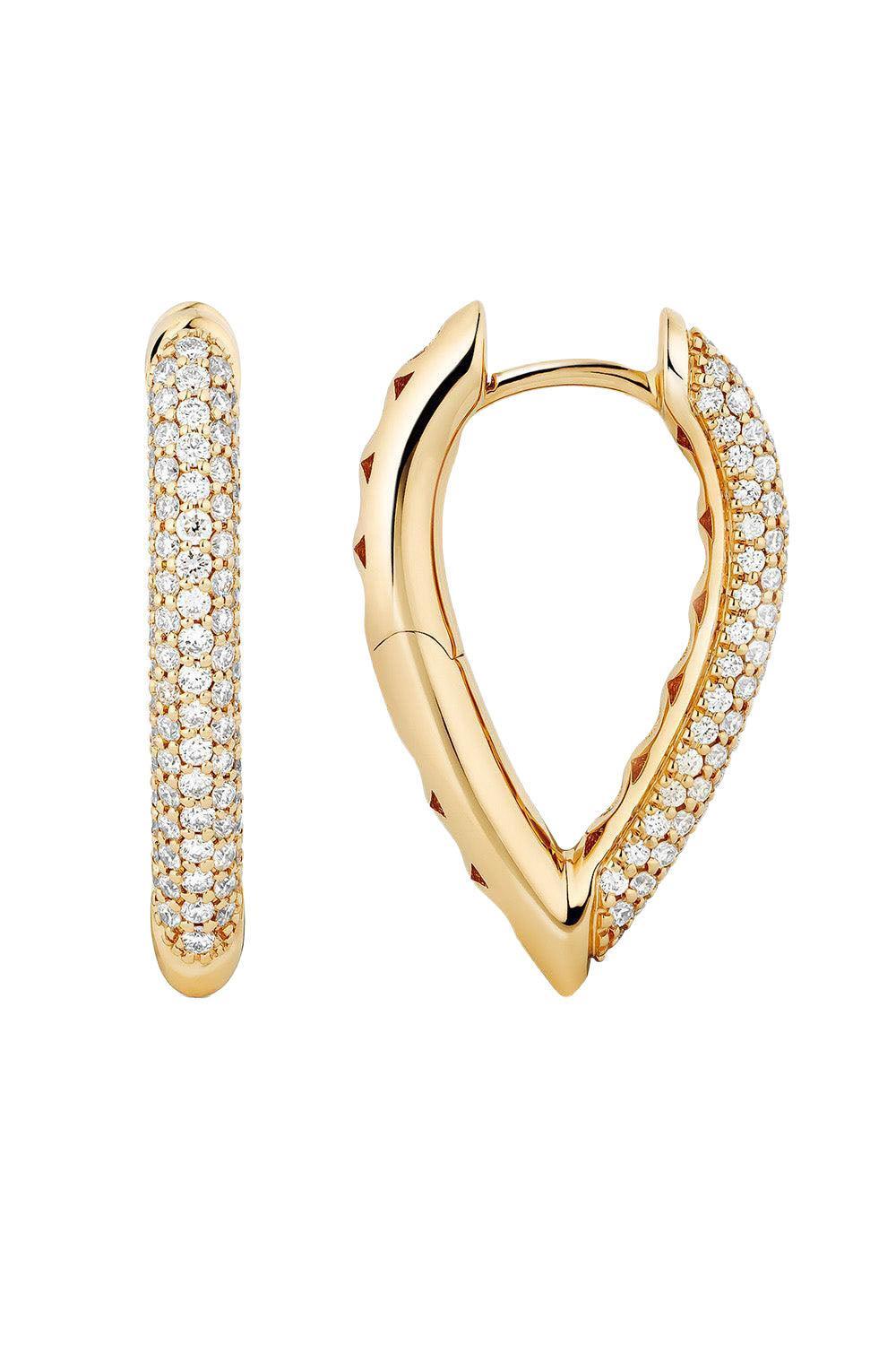 Small Pave Diamond Teardrop Link Earrings-YELLOW GOLD-S-JEWELRYFINE JEWELEARRING-ENGELBERT 1920