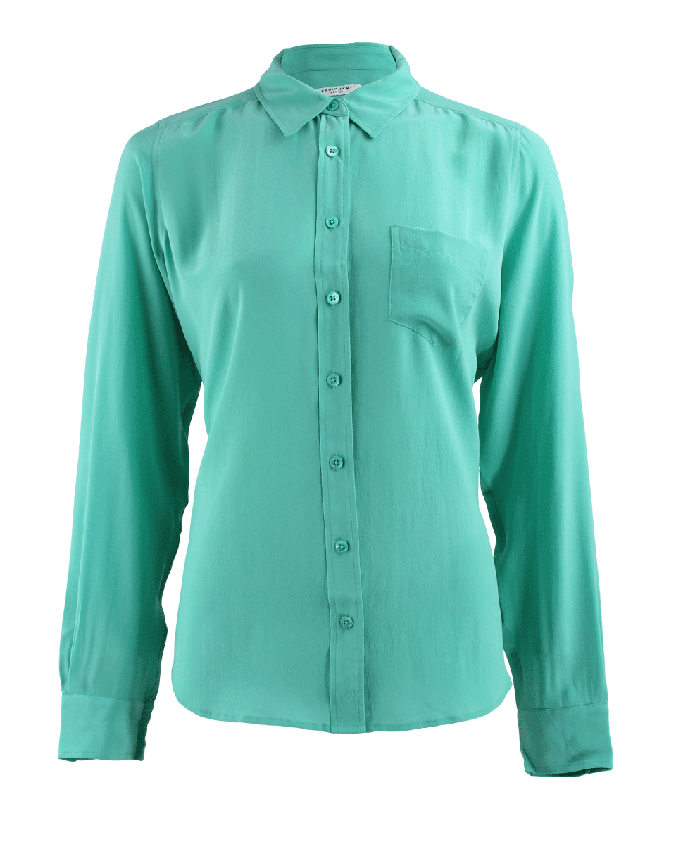 EQUIPMENT-Long Sleeve Blouse with Front Pockets-