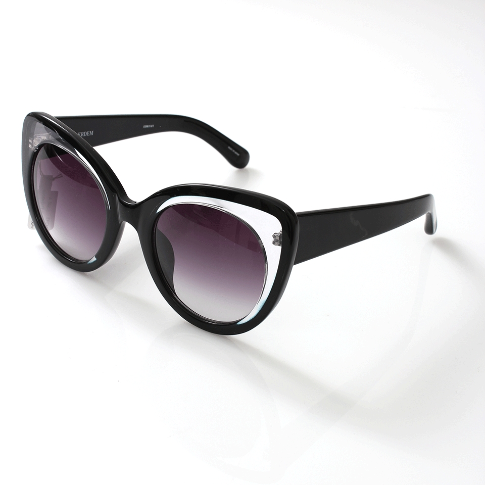 ERDEM-Illusion Cat Eye Sunglasses-BLCK/GREY