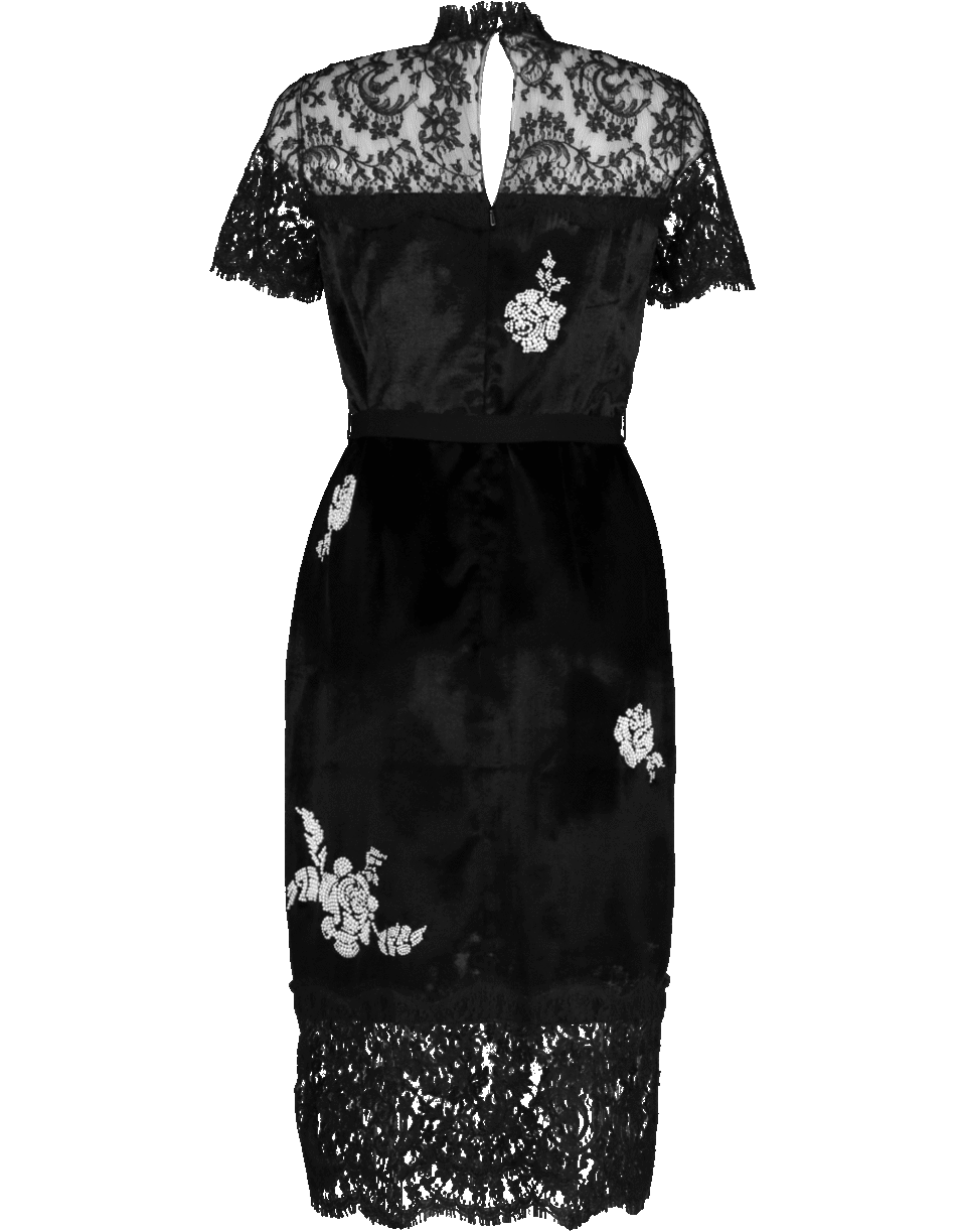 ERDEM-Keni Shift Dress-BLK/WHT