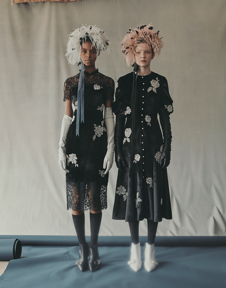 ERDEM-Keni Shift Dress-BLK/WHT