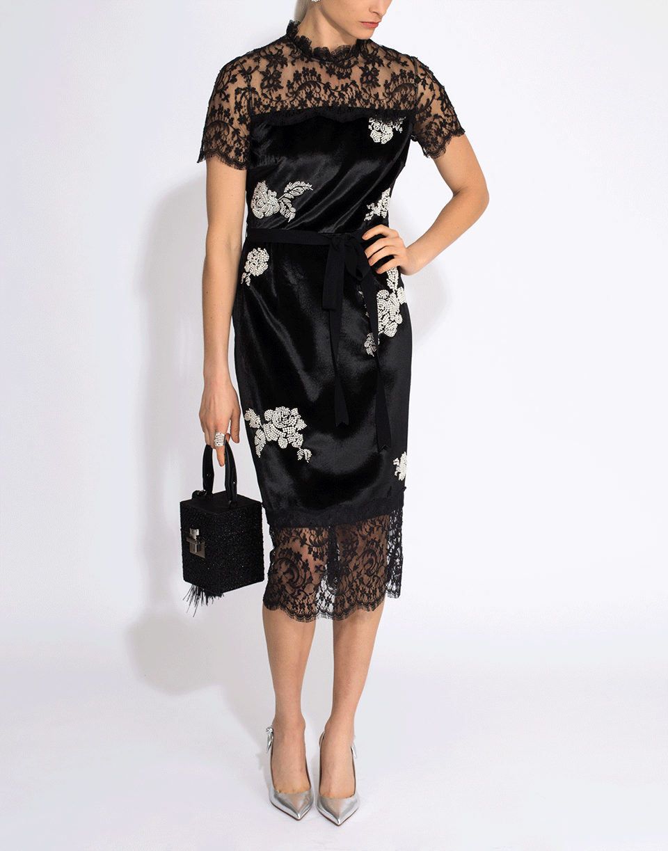 ERDEM-Keni Shift Dress-BLK/WHT