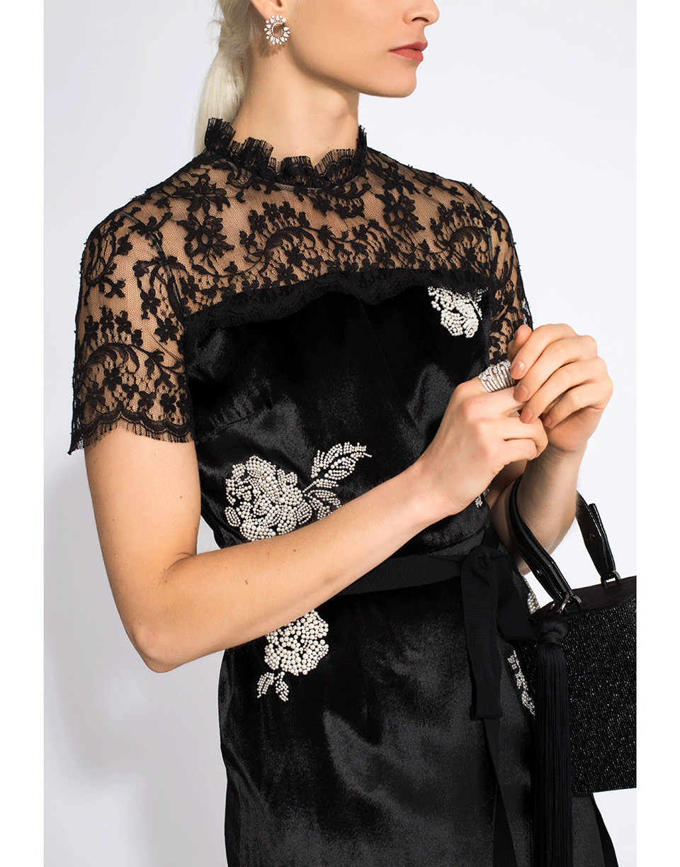 ERDEM-Keni Shift Dress-BLK/WHT