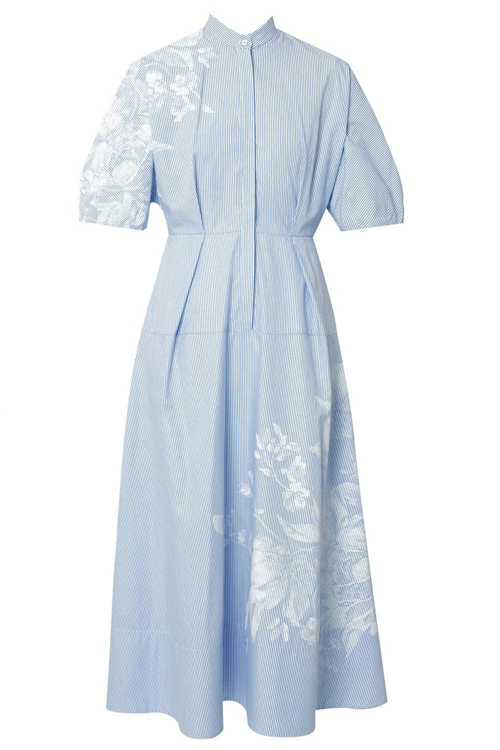 Short Sleeve Midi Shirt Dress-ETCBLUWH-4-CLOTHINGDRESSCASUAL-ERDEM