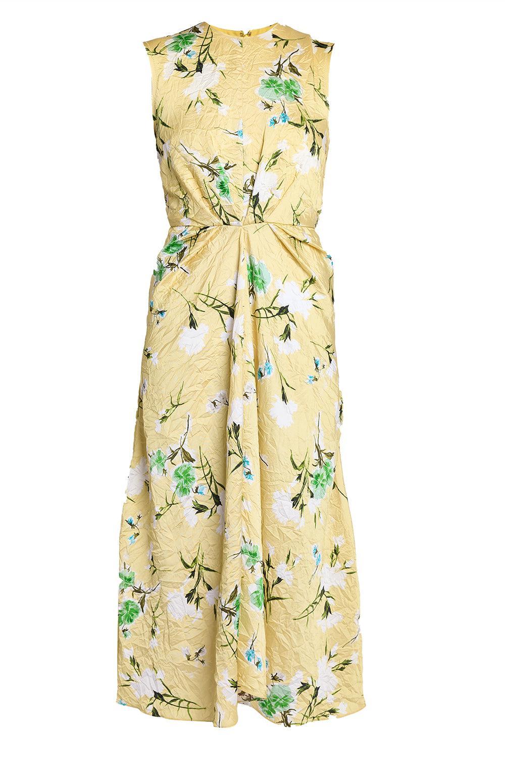 Sleeveless Pencil Dress-FLORAL LEMON ICE-2-CLOTHINGDRESSCASUAL-ERDEM