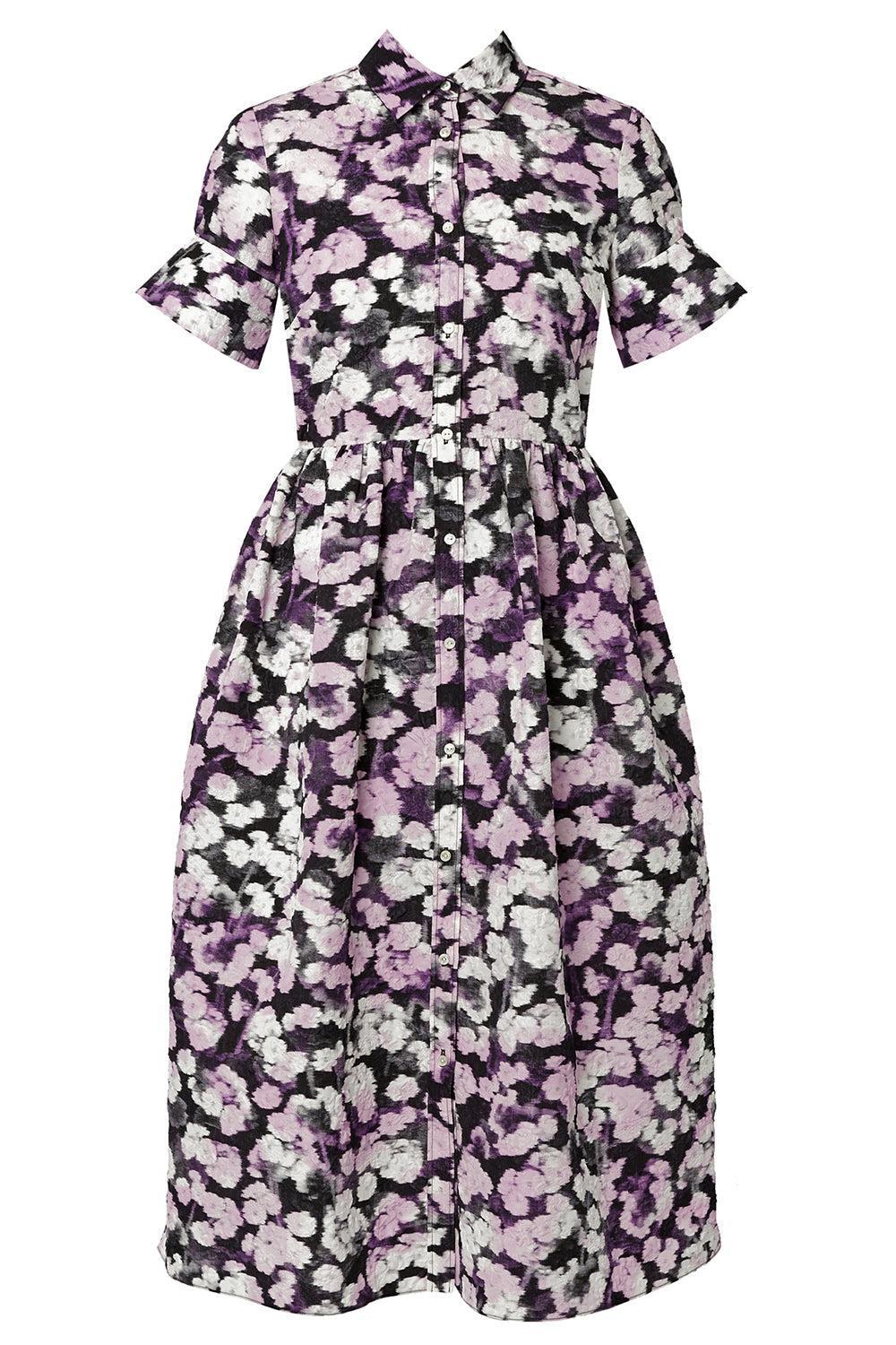 Short Sleeve Midi Shirt Dress-HVBLILAC-4-CLOTHINGDRESSCASUAL-ERDEM