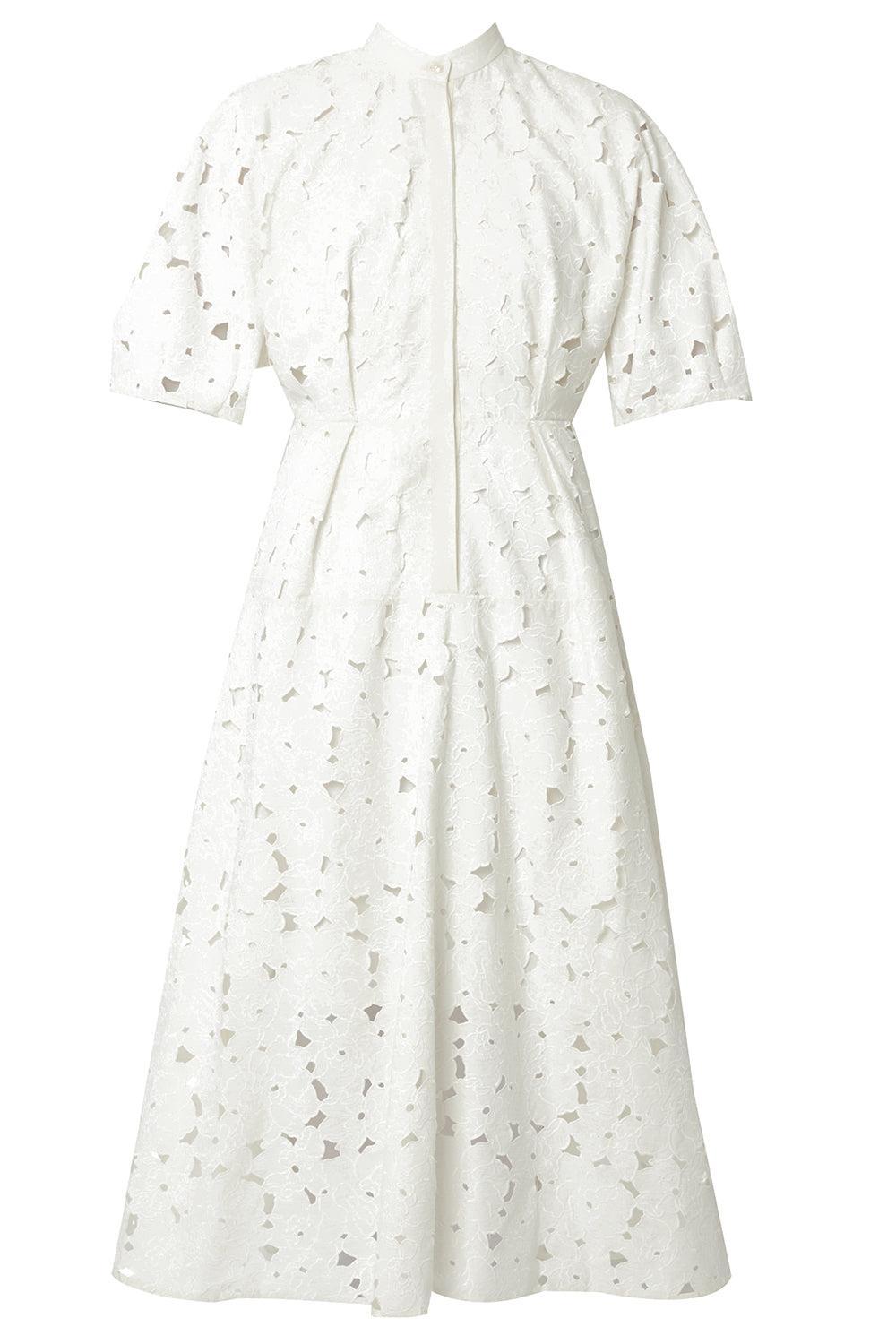 Short Sleeve Midi Shirt Dress-IVORY-2-CLOTHINGDRESSCASUAL-ERDEM