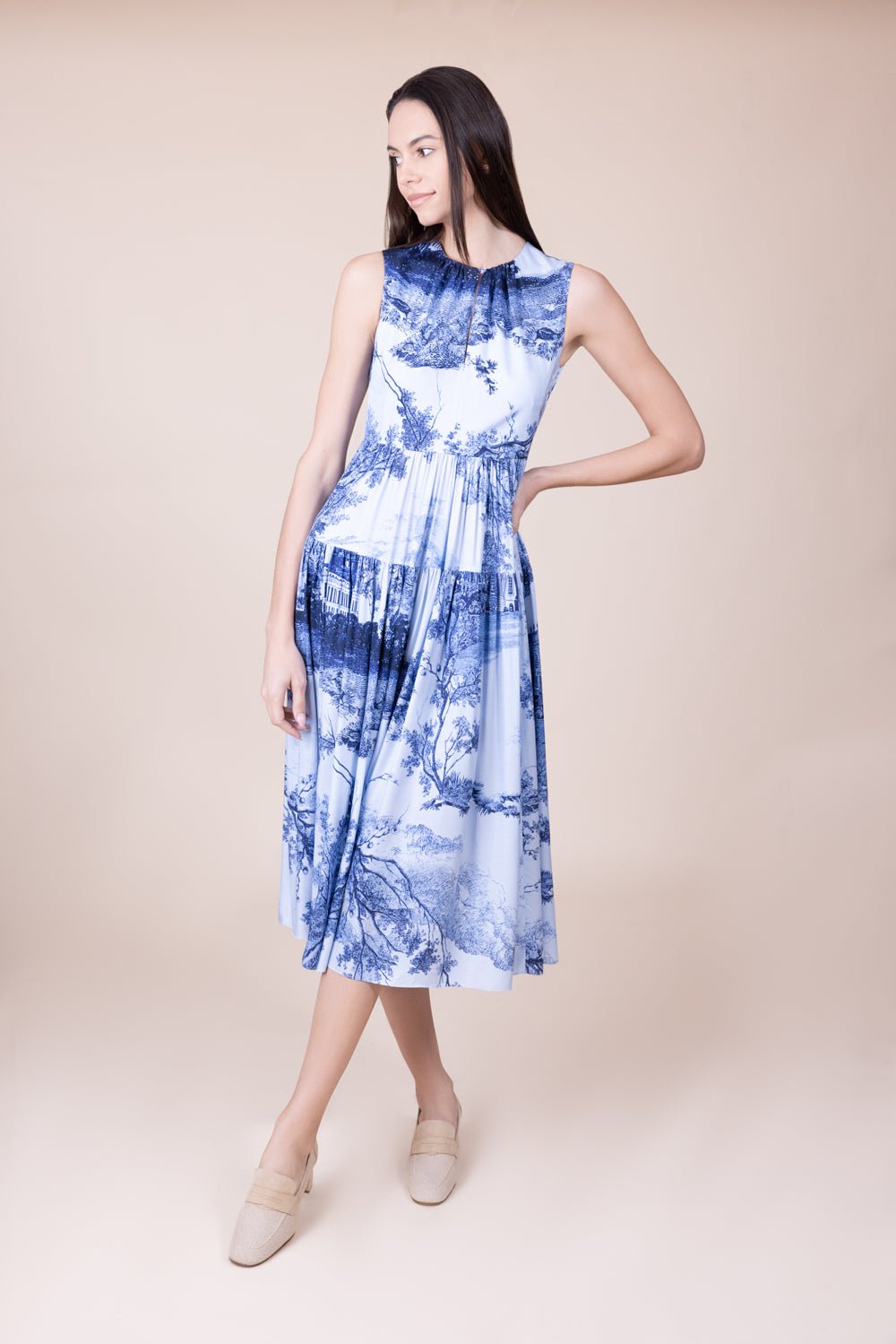 ERDEM-Sleeveless Midi Dress-