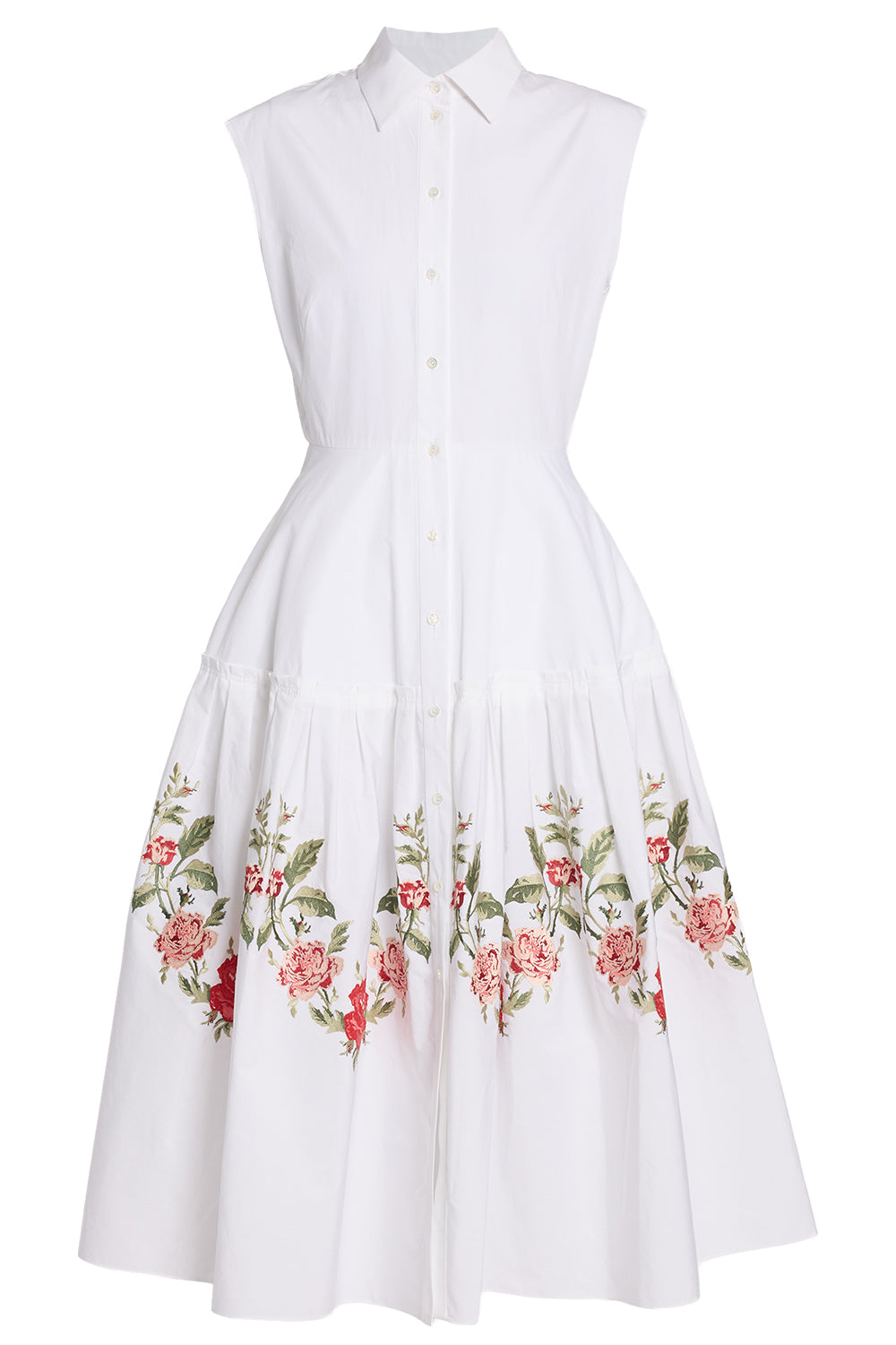Embroidered Poplin Sleeveless Midi Dress-WHITE-4-CLOTHINGDRESSCASUAL-ERDEM
