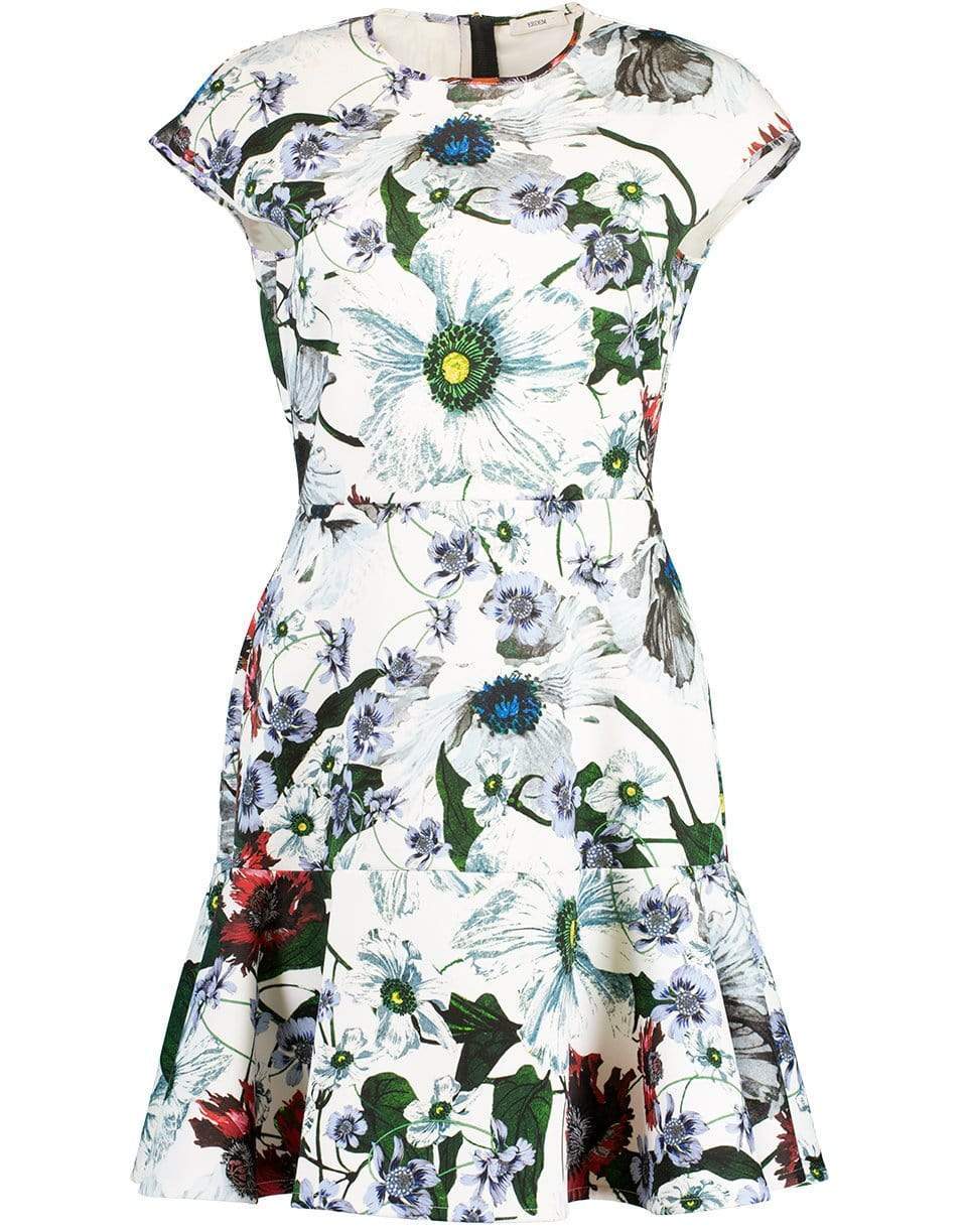 ERDEM-Darlina Flounce Hem Dress-WHITE
