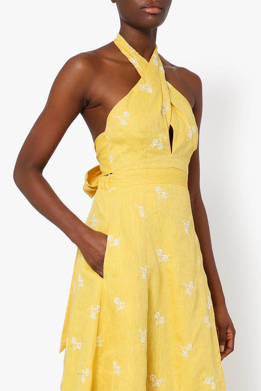 ERDEM-Selene Midi Dress - Yellow-