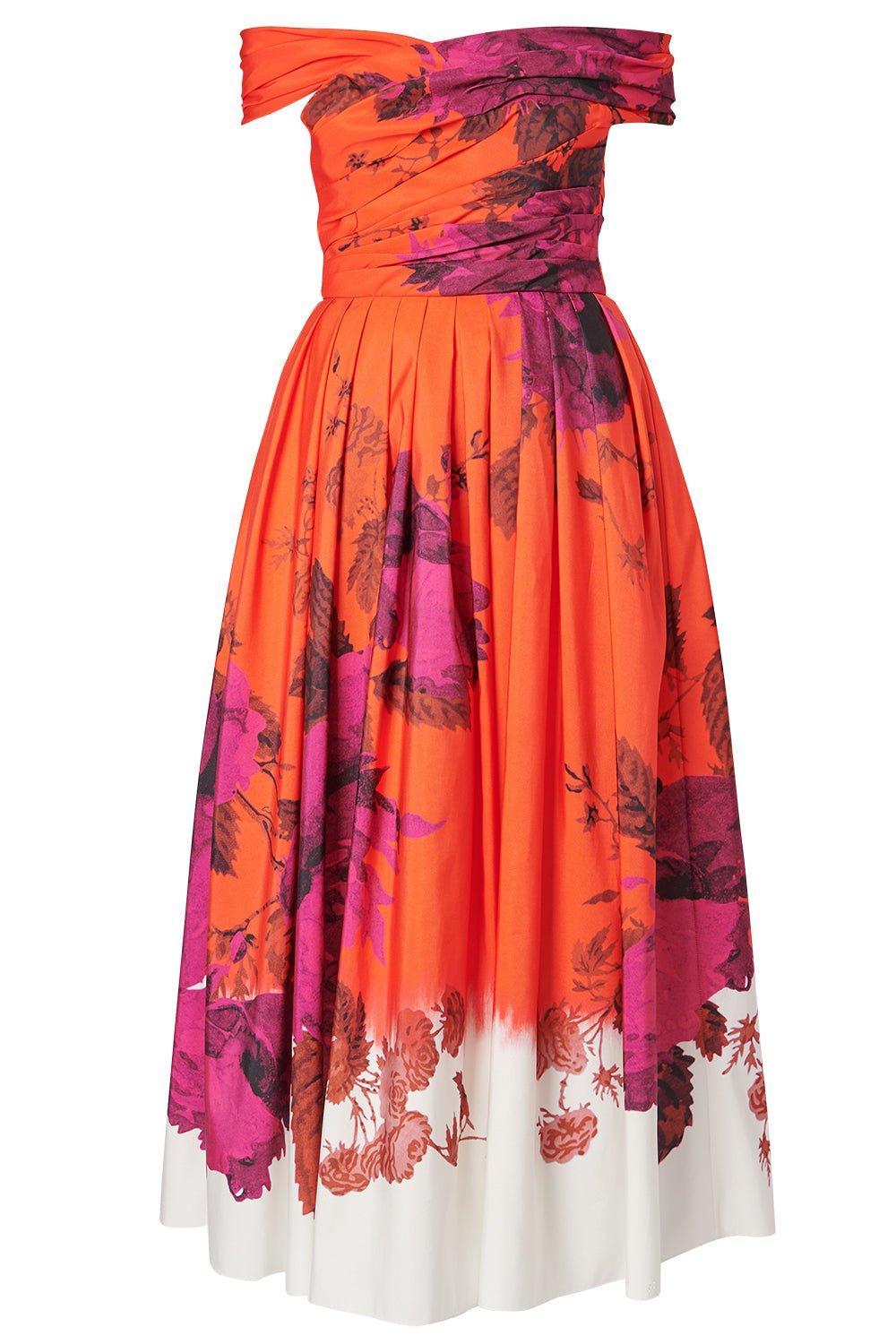 ERDEM-Off Shoulder Full Skirt Dress-RSEPOPPY