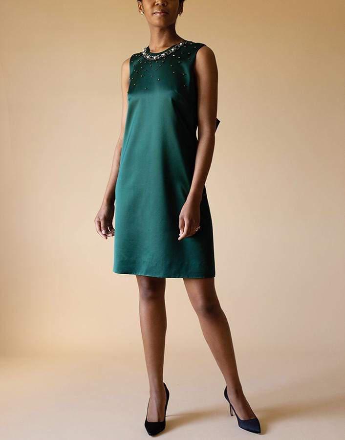 ERDEM-Rivanna Crystal Embroidered Dress-