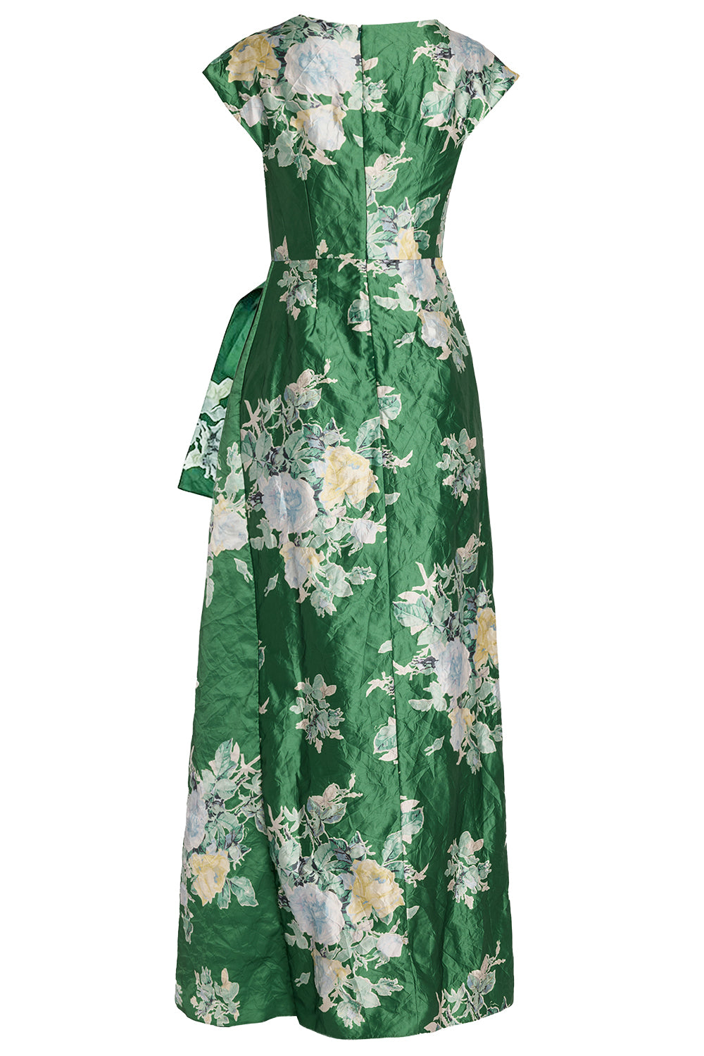 Floral Textured Asymmetric Gown-GREEN-6-CLOTHINGDRESSGOWN-ERDEM