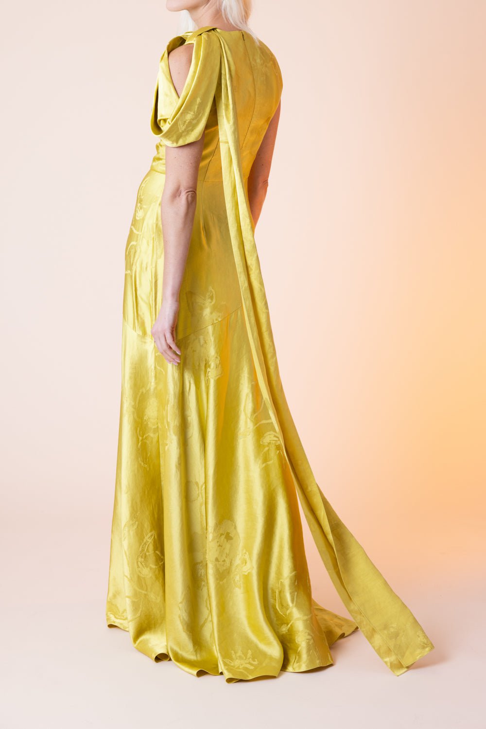ERDEM-Sleeveless Drape Shoulder Gown-