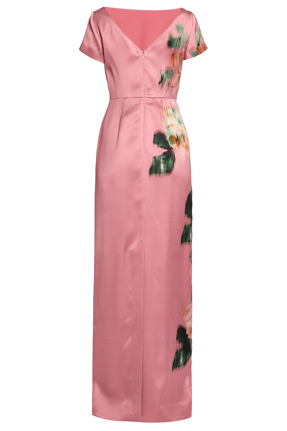  Floral Duchess Short Sleeve Gown-PINK-4-CLOTHINGDRESSGOWN-ERDEM 