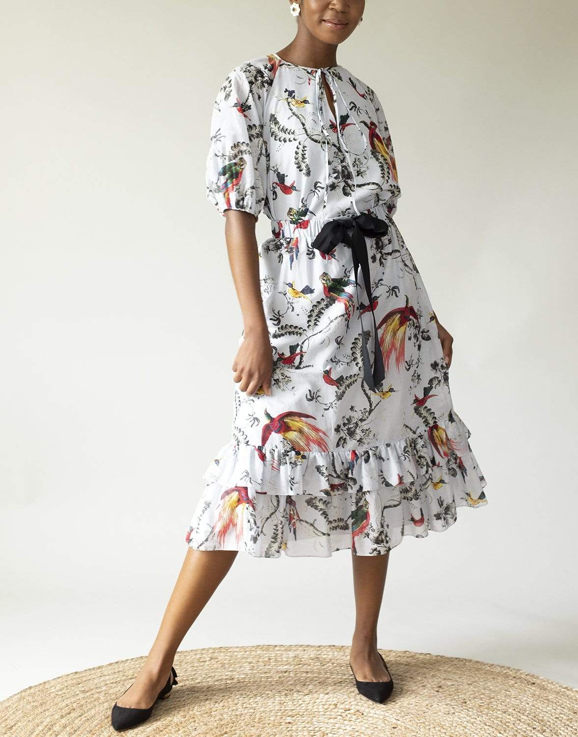 ERDEM-Corsica Skirt Paisley Parrot Cotton Silk Voile-