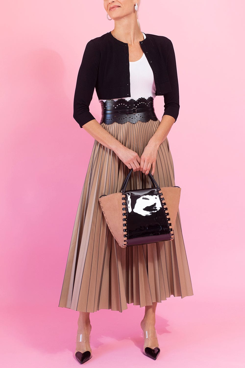 ERDEM-Nesrine Pleated Skirt - Camel-