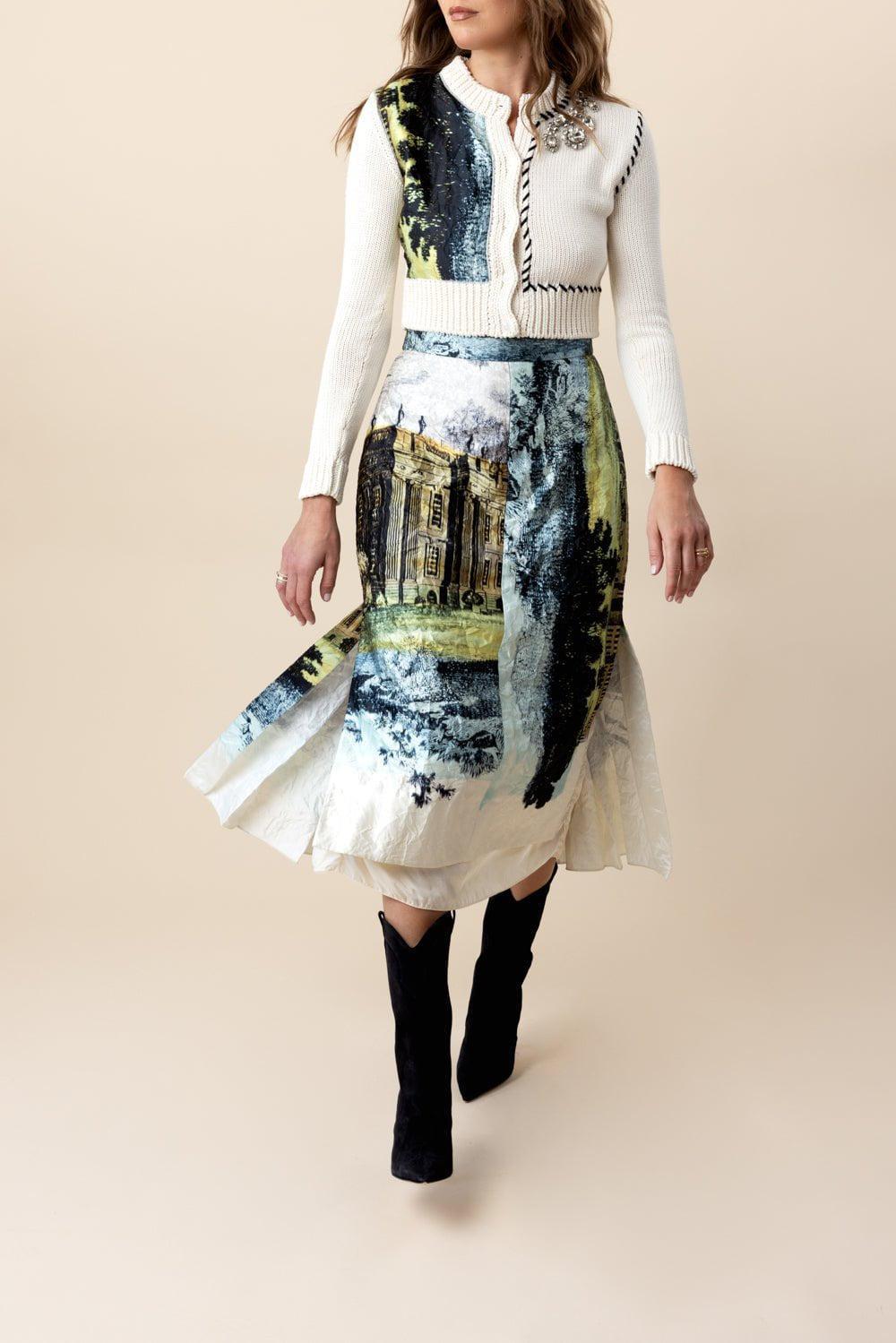 ERDEM-Pleated Midi Skirt-