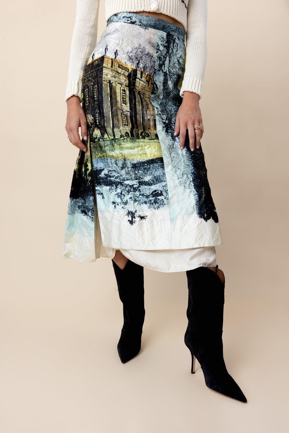 ERDEM-Pleated Midi Skirt-