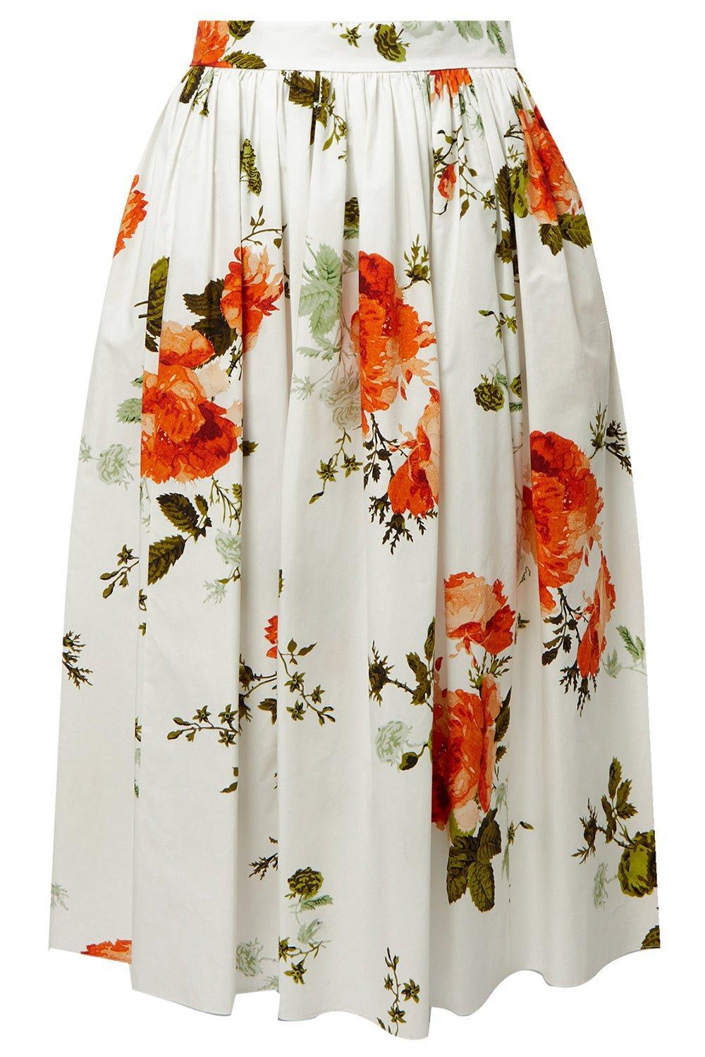 ERDEM-Floral Midi Skirt-
