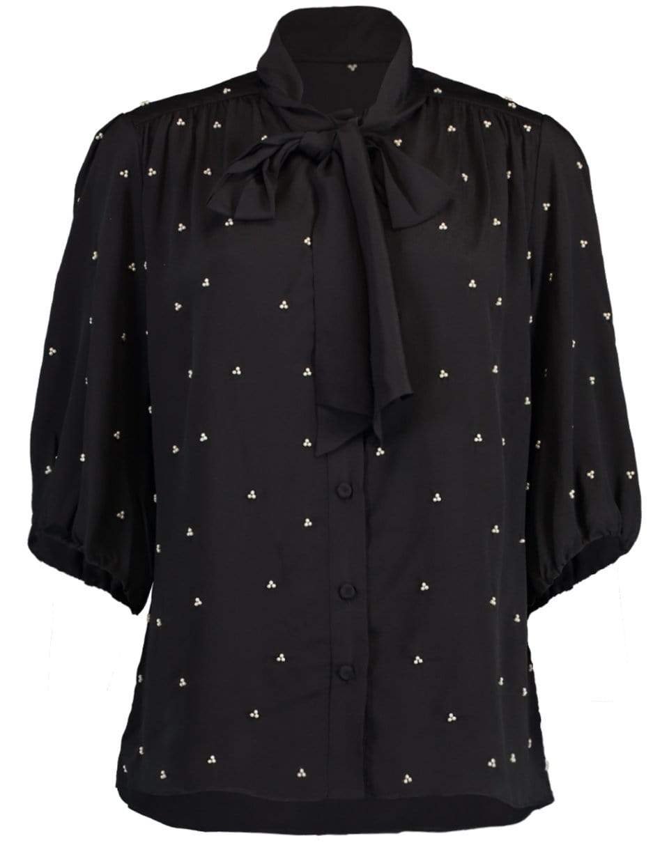 ERDEM-Black Bead Embellished Dolly Top-