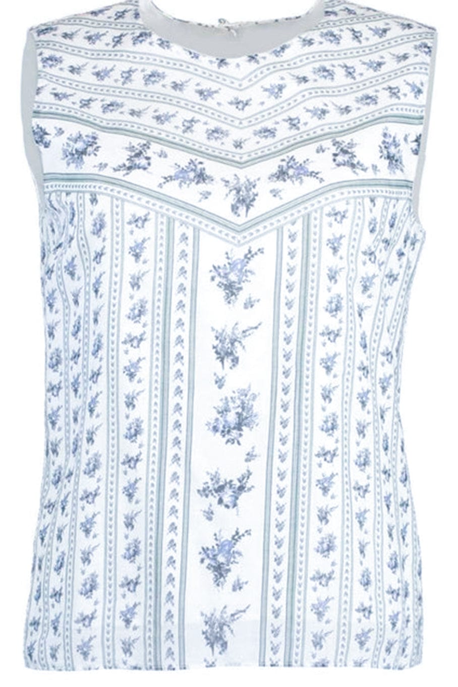 ERDEM-Naomi Sleeveless Crewneck Top-BLUE