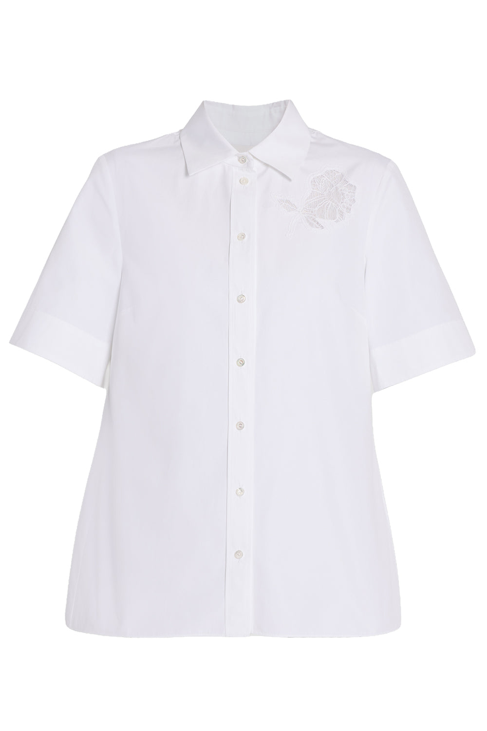  Poplin Short Sleeve Shirt-WHITE-2-CLOTHINGTOPBLOUSE-ERDEM 