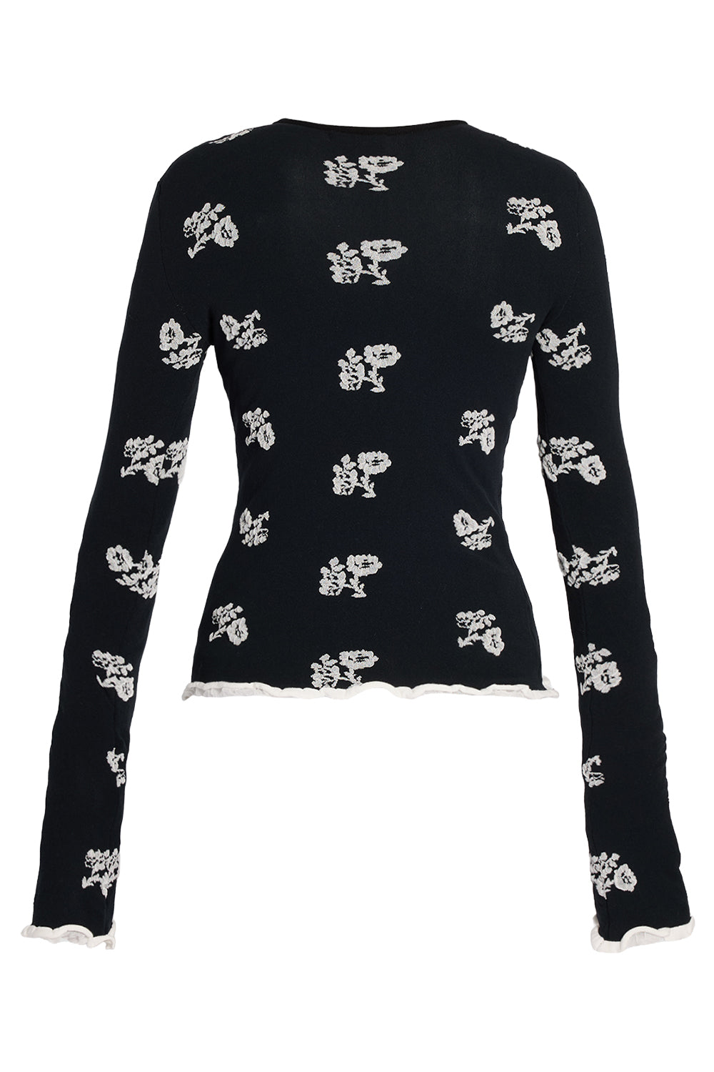  Floral Jacquard Long Sleeve Top-BLACK-XS-CLOTHINGTOPKNITS-ERDEM 